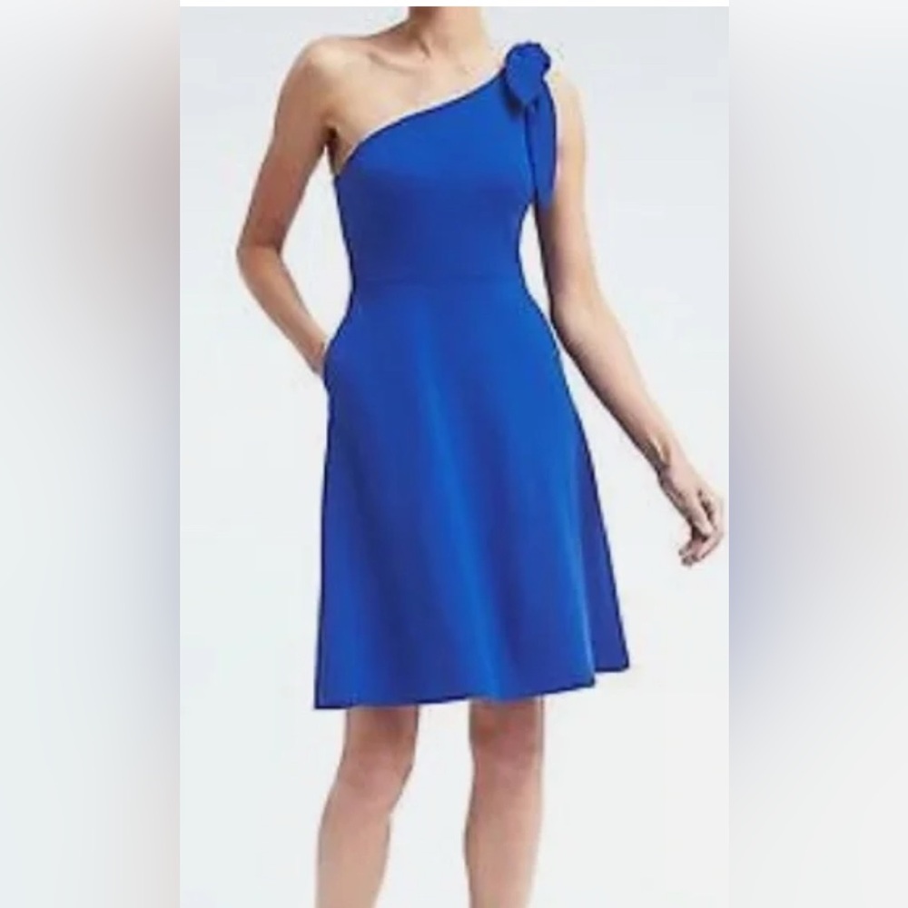 Banana Republic Blue One Shoulder Dress
